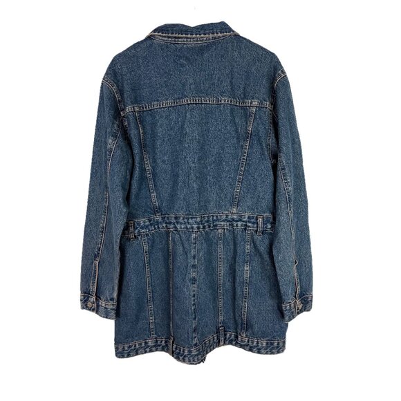 NWT Zara Long Sleeve Buttondown Denim Mini Dress Blogger Medium Wash Size XXL - Picture 9 of 12